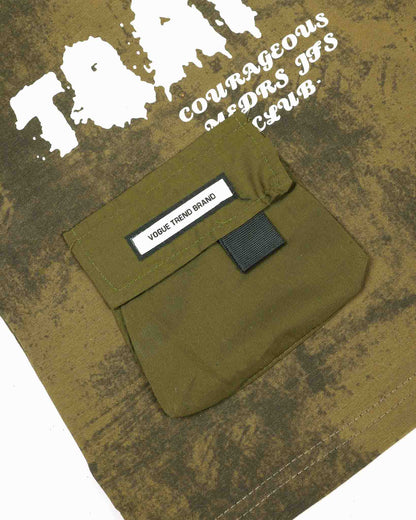 Dual Tone Camo Printed Co-ord Set with Cargo Style Pocket Details
