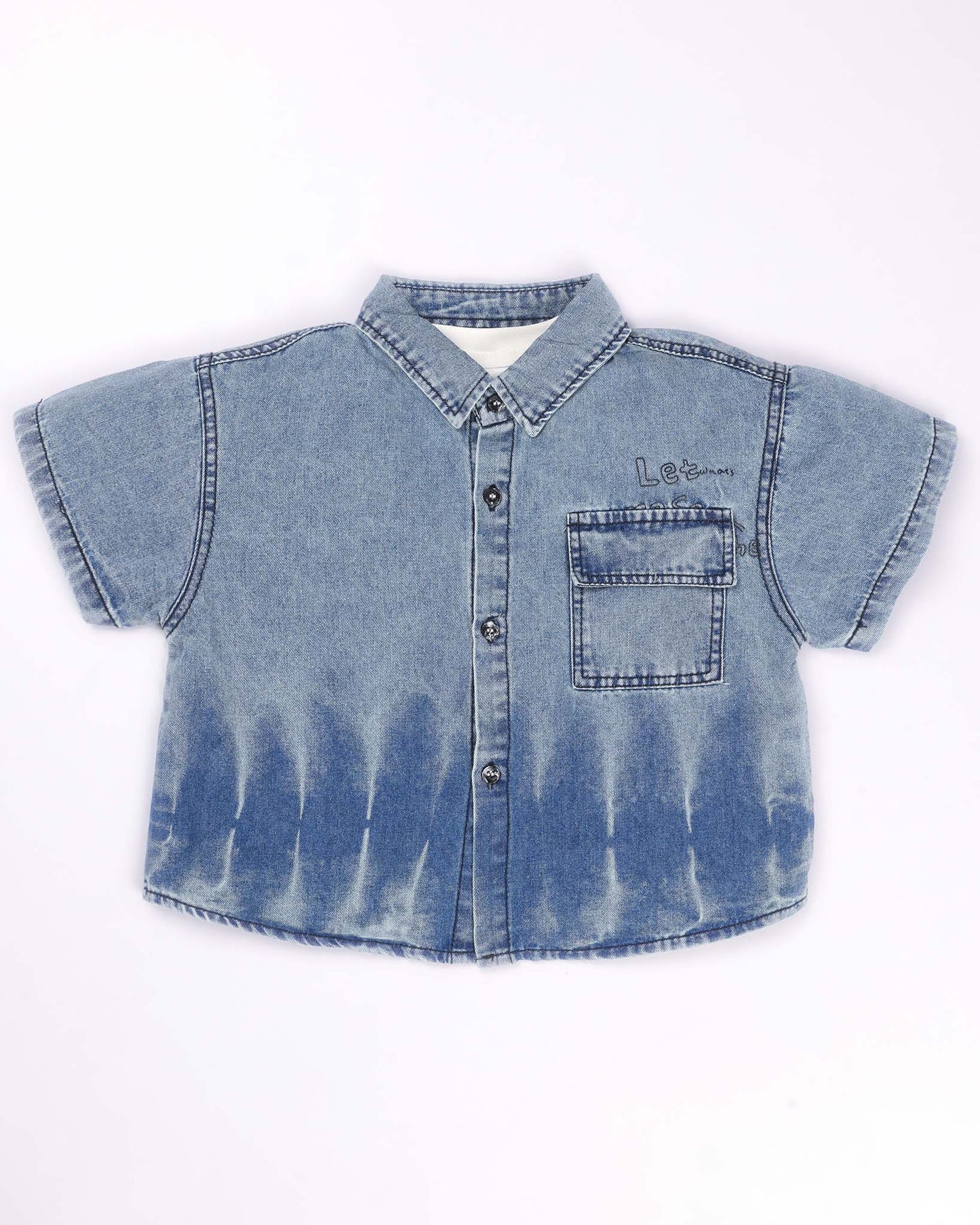 3-Piece Denim Co-ord Set with Sleeveless T-Shirt