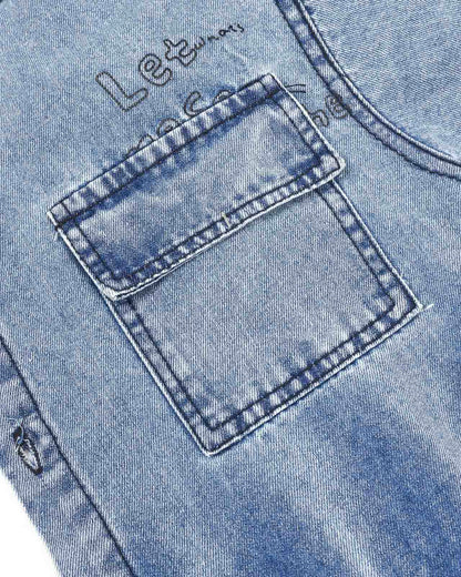 3-Piece Denim Co-ord Set with Sleeveless T-Shirt