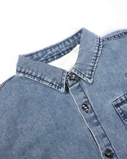 3-Piece Denim Co-ord Set with Sleeveless T-Shirt