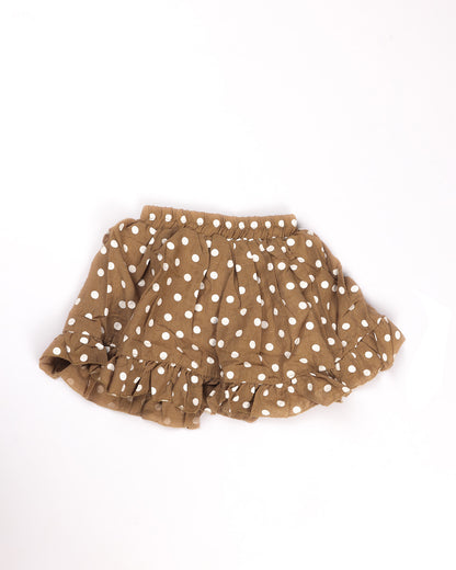 Love Embroidered Top & Polka Skirt Co-ord Set