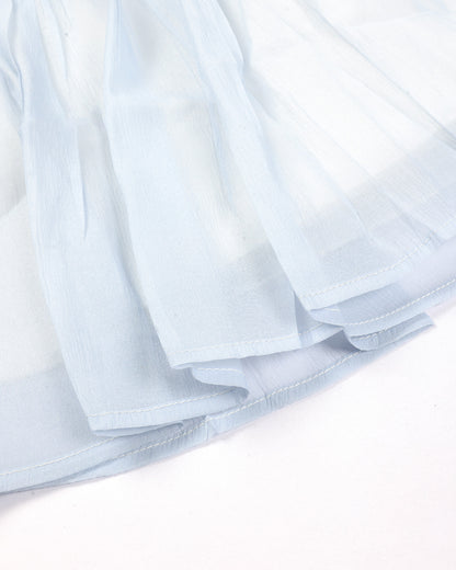 Organza Flare Casual Dress with Cotton Lining & Bow Detail
