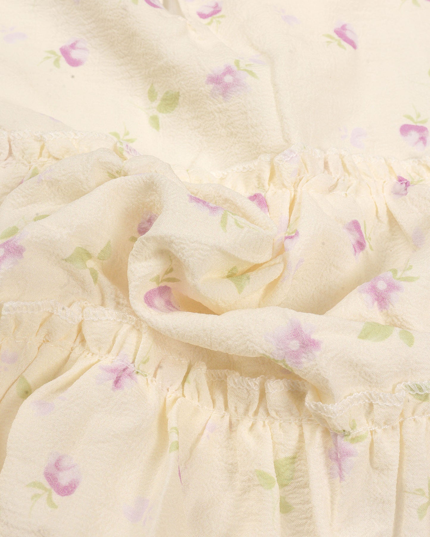Watercolor Printed Printed Casual Dress With Bow Detail