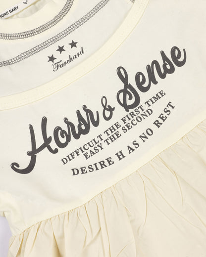 Designer Off-Shoulder Cotton Dress with Attached Tank Top