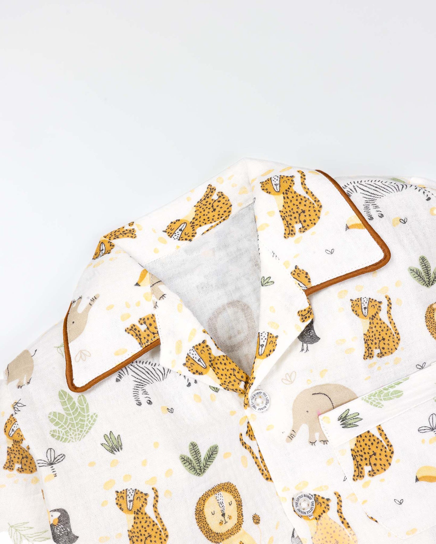 Animals In Jungle Printed Muslin Night Suit