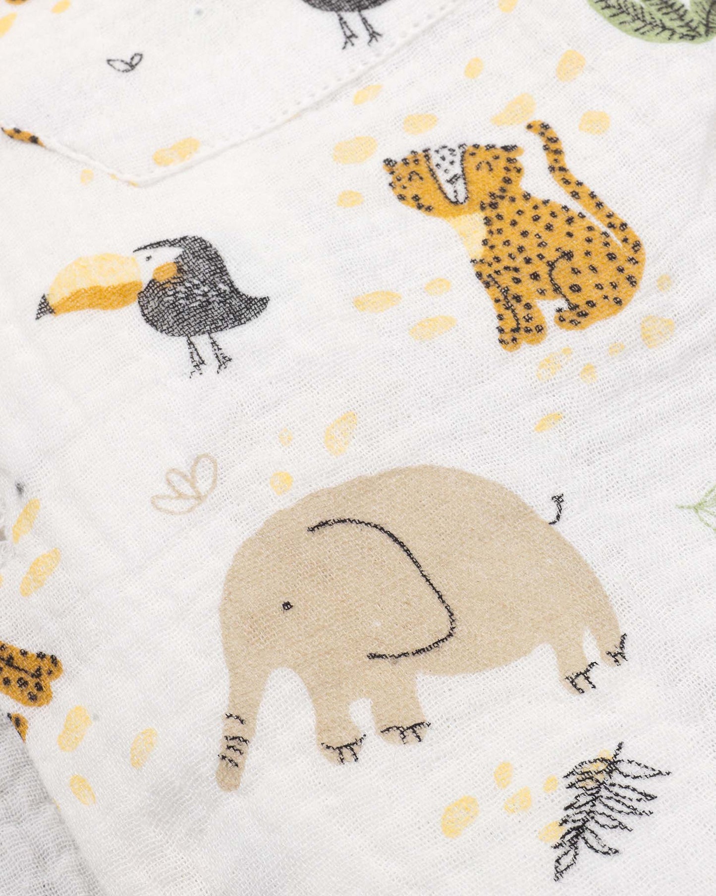 Animals In Jungle Printed Muslin Night Suit