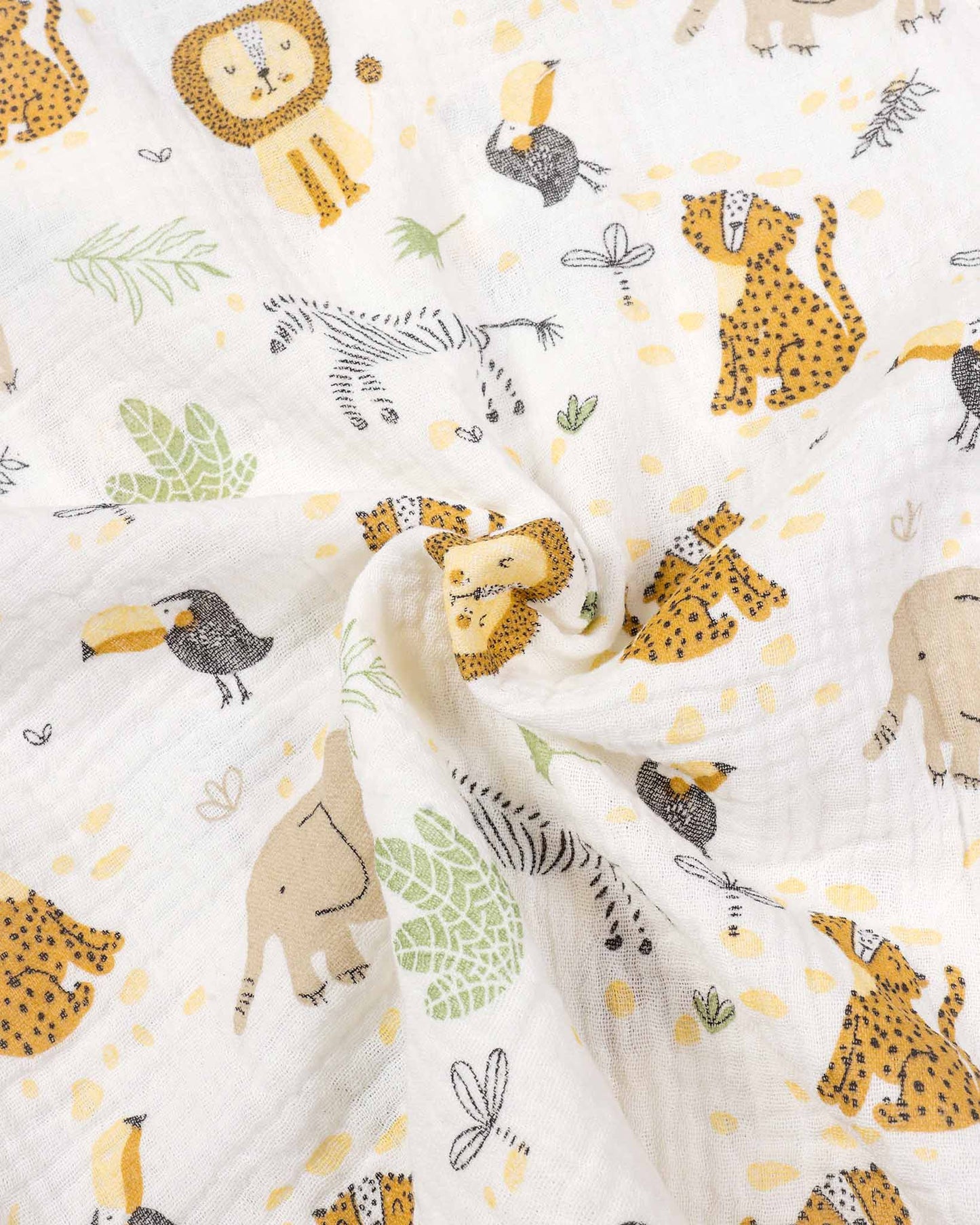 Animals In Jungle Printed Muslin Night Suit