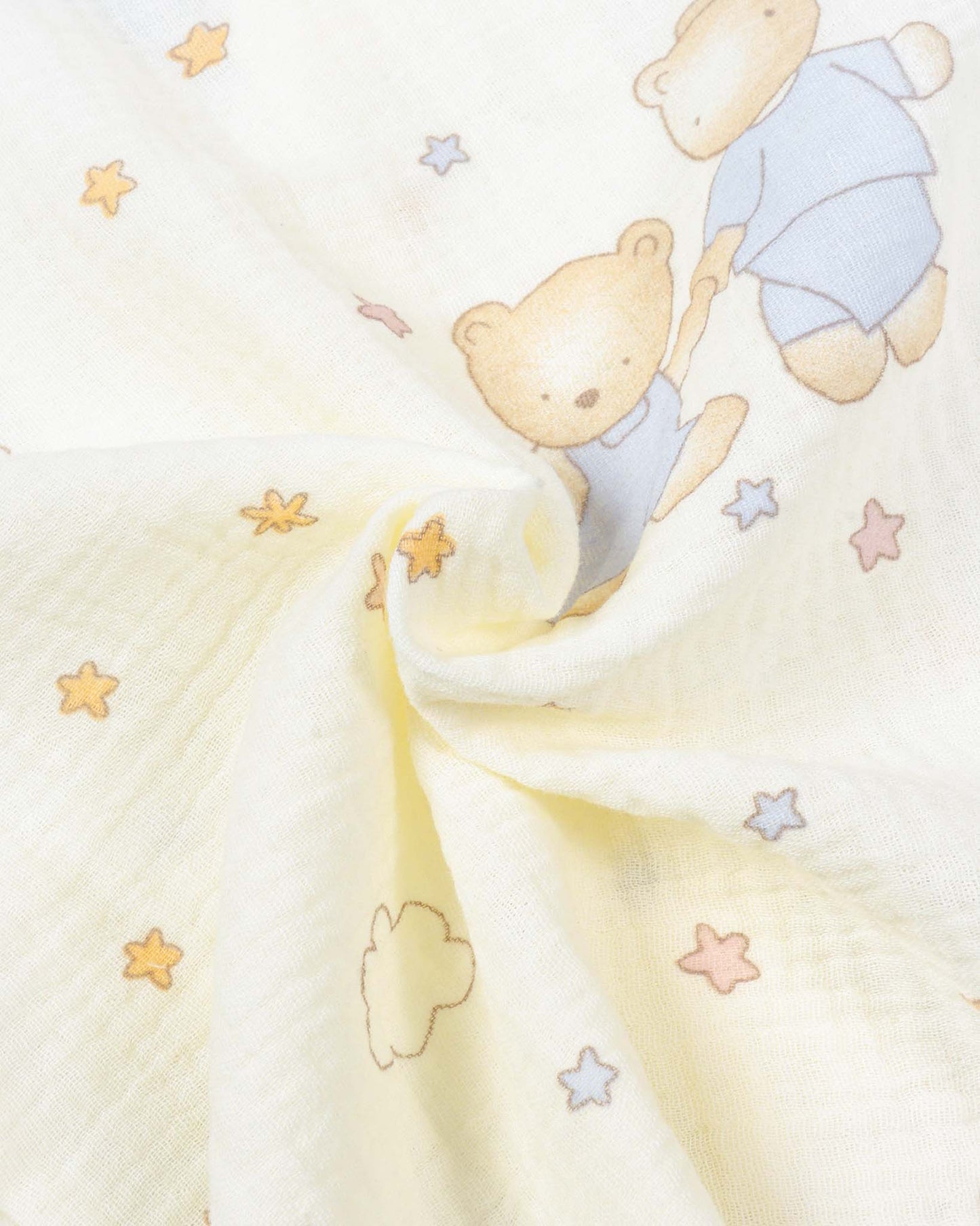 Colorful Star Bear Printed Muslin Night Suit