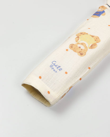 Cute Bear Printed Muslin Night Suit
