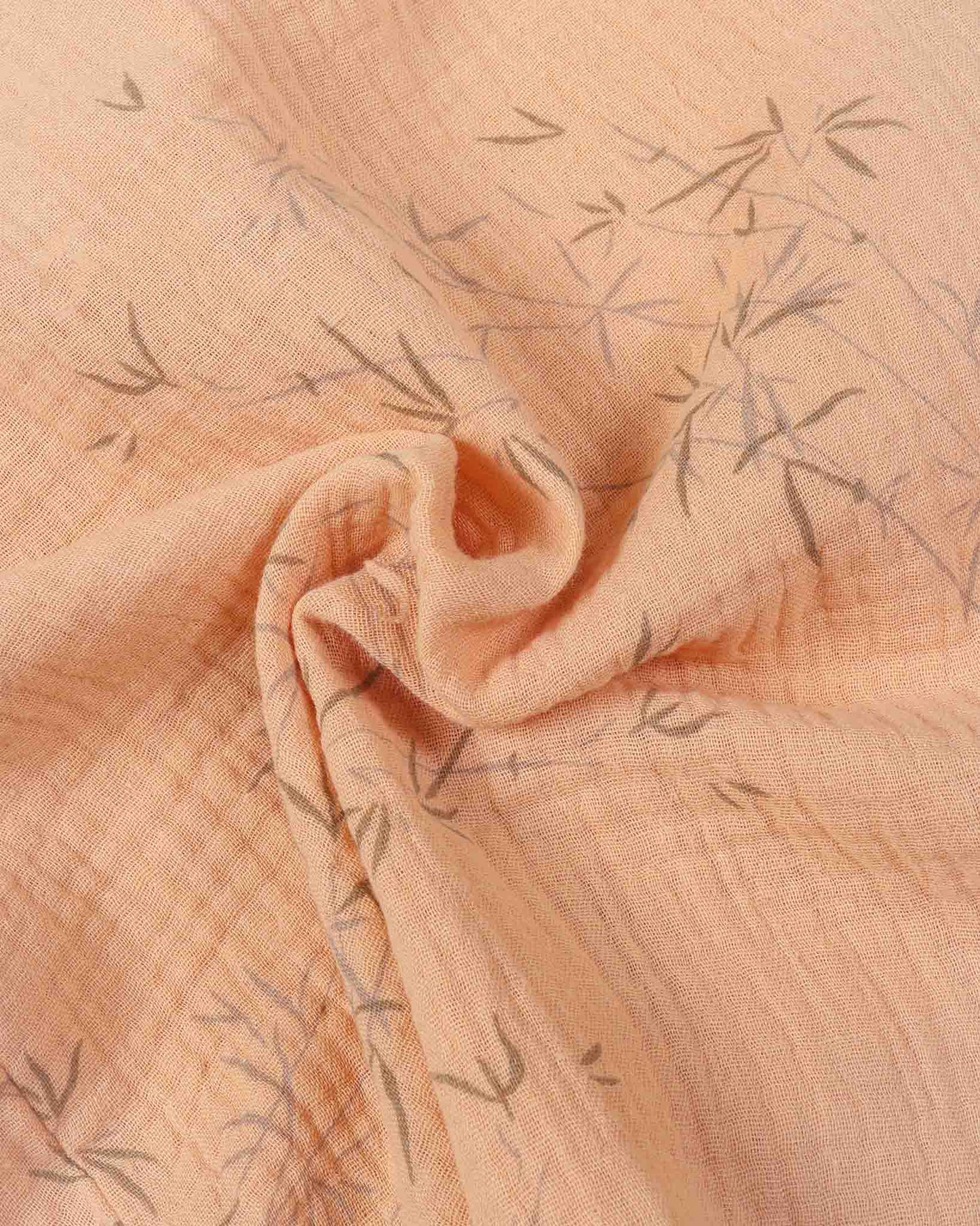 Bamboo Tree Leaves Printed Popcorn Textured Muslin Co-Ord Set