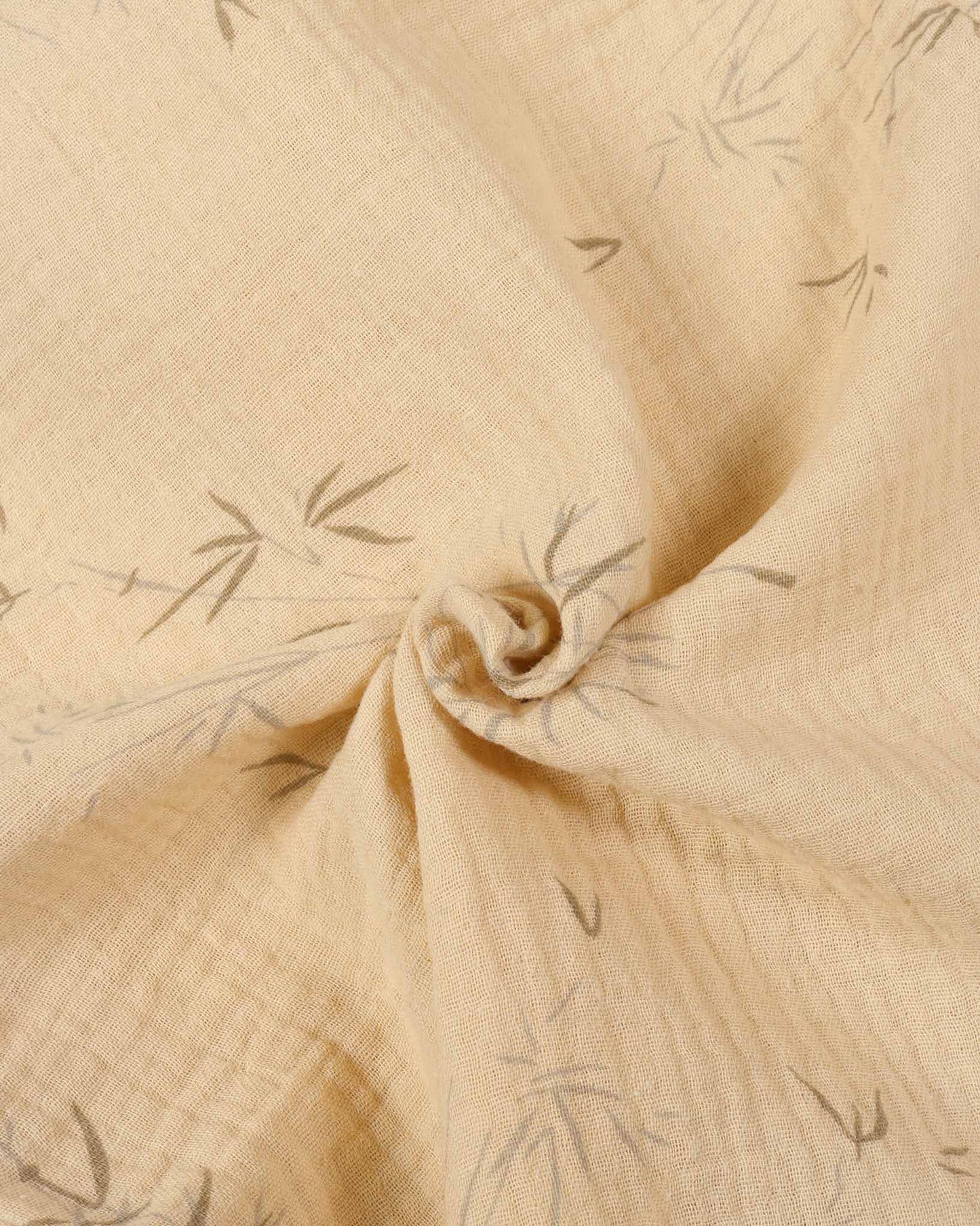Bamboo Tree Leaves Printed Popcorn Textured Muslin Co-Ord Set