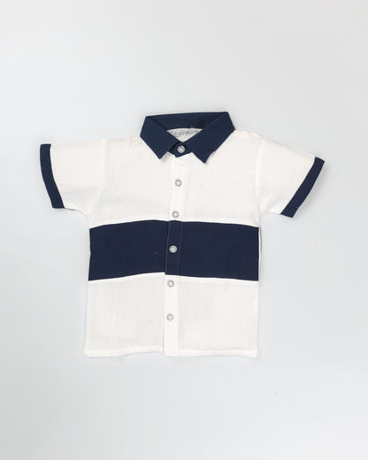 Dual Toned Popcorn Textured Muslin Shorts Co-Ord Set