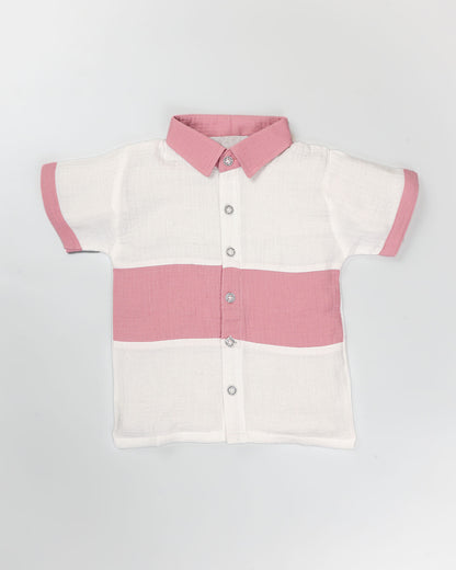 Dual Toned Popcorn Textured Muslin Shorts Co-Ord Set