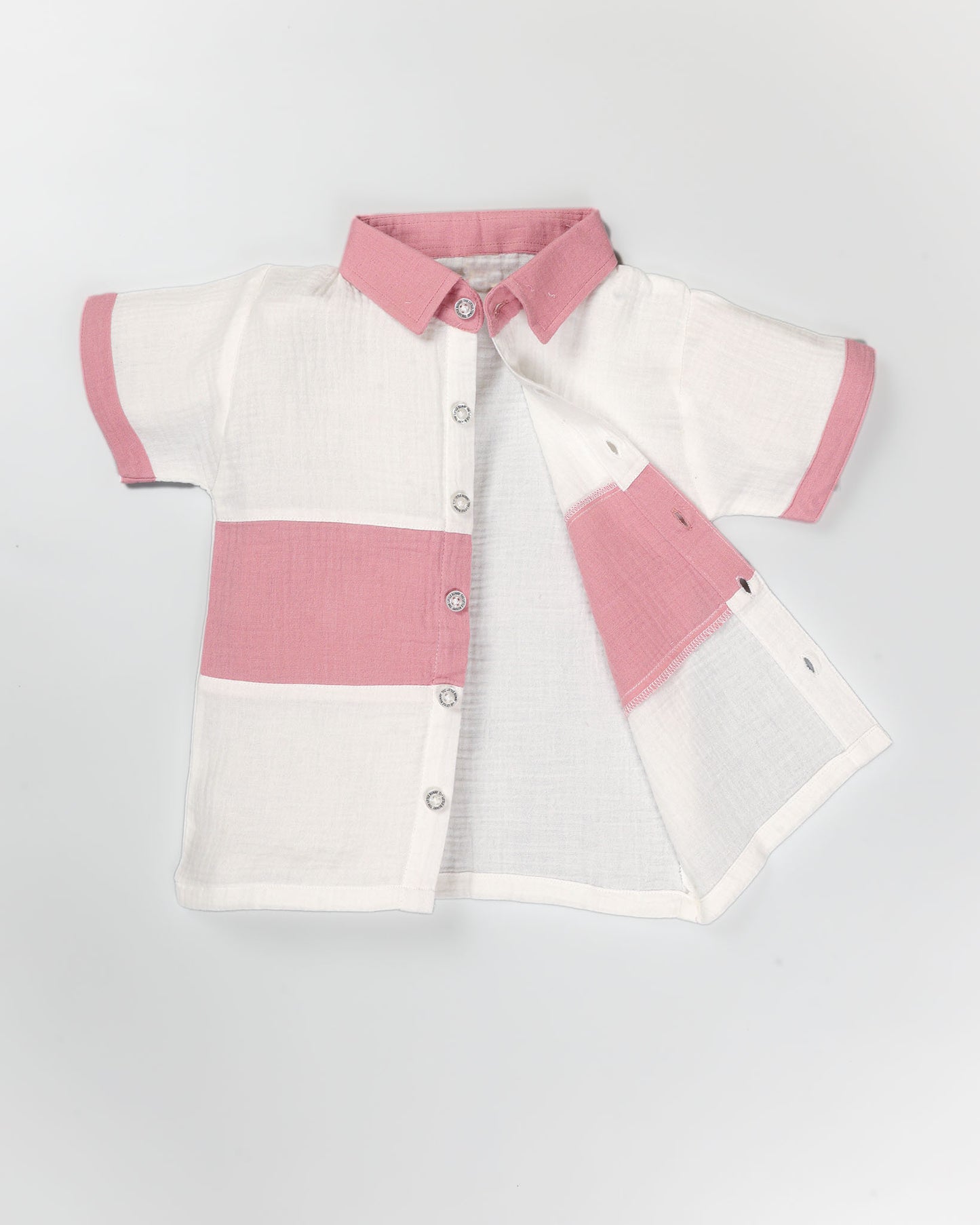 Dual Toned Popcorn Textured Muslin Shorts Co-Ord Set