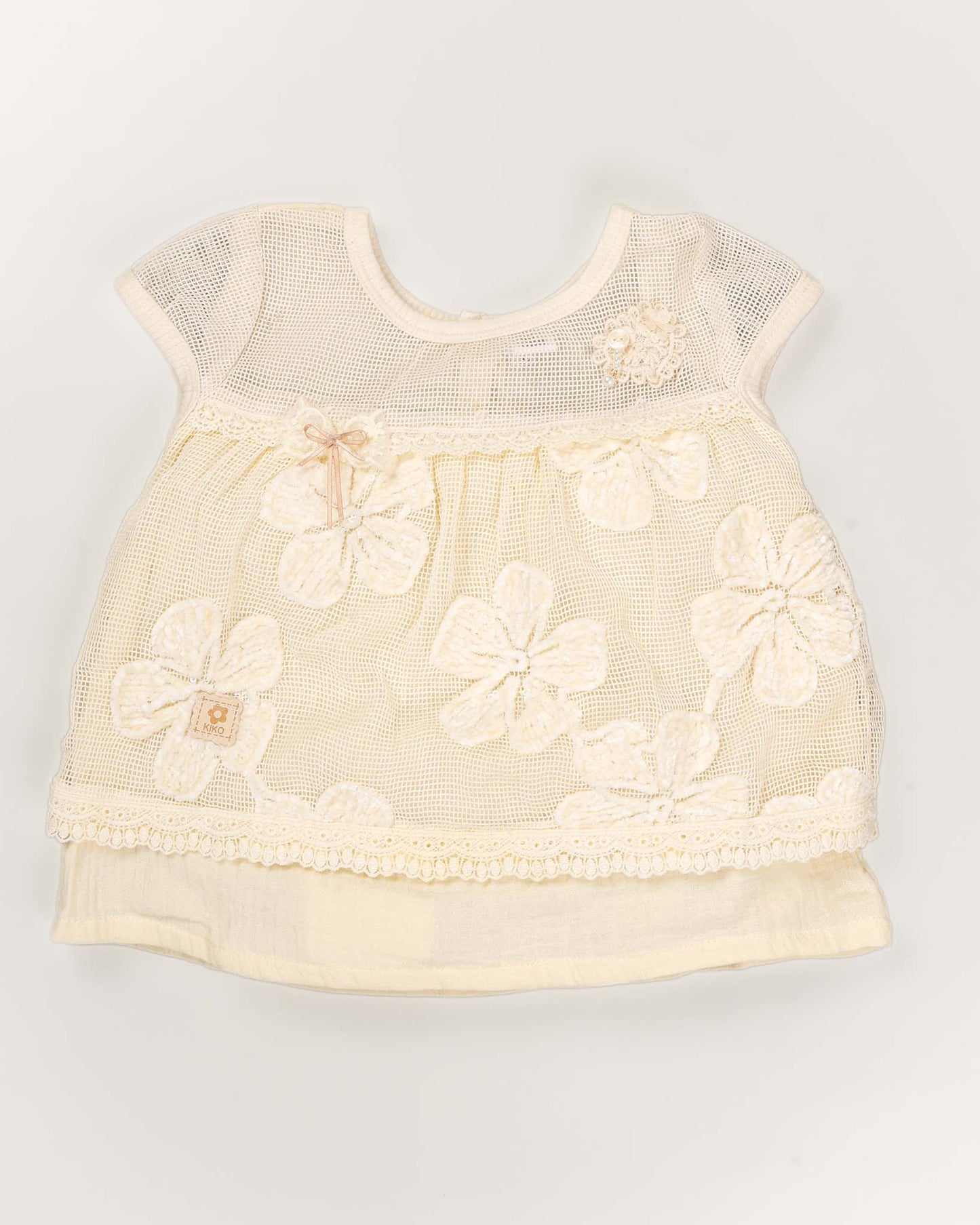 Flower Embroidered Muslin Co-Ord Set With Lace Details