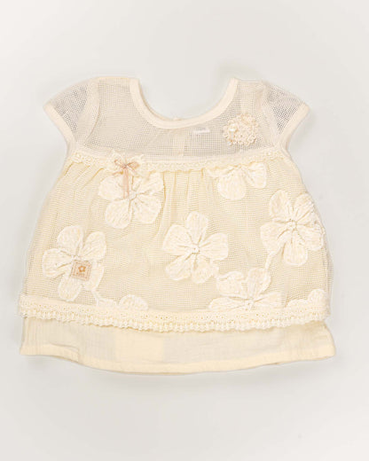 Flower Embroidered Muslin Co-Ord Set With Lace Details