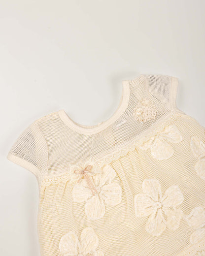 Flower Embroidered Muslin Co-Ord Set With Lace Details