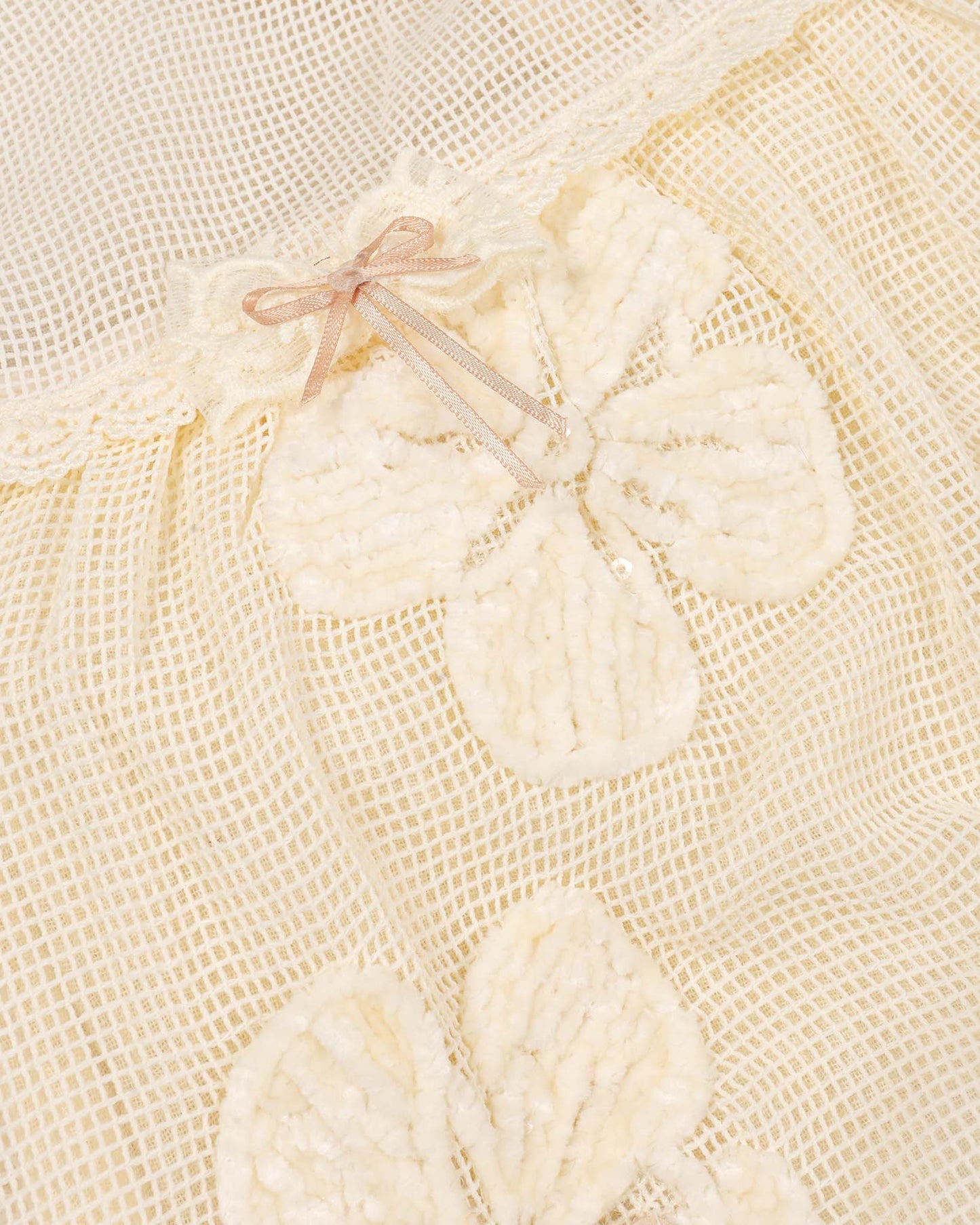 Flower Embroidered Muslin Co-Ord Set With Lace Details