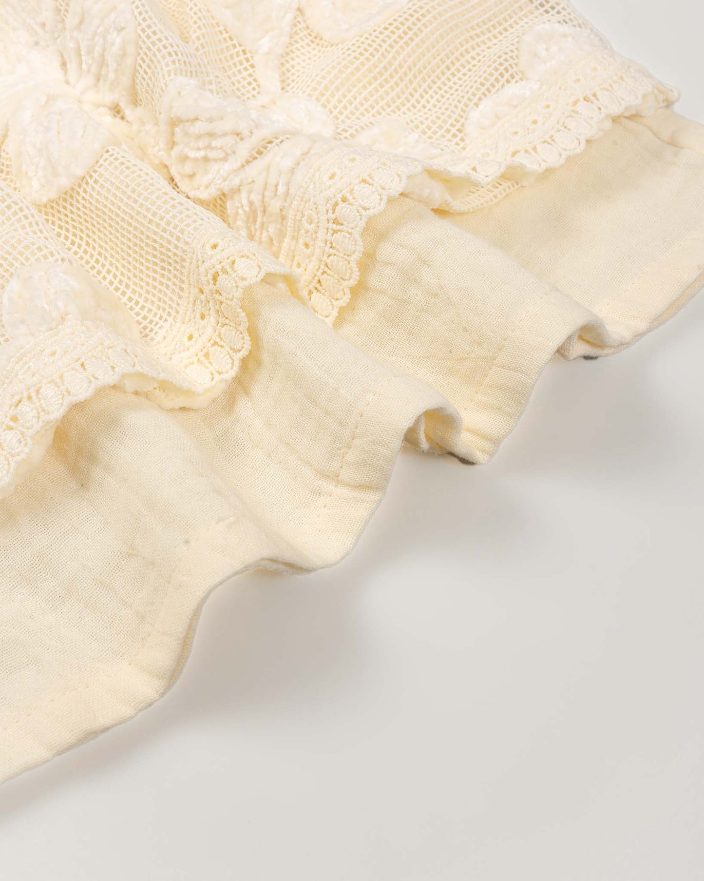 Flower Embroidered Muslin Co-Ord Set With Lace Details