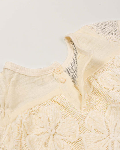 Flower Embroidered Muslin Co-Ord Set With Lace Details