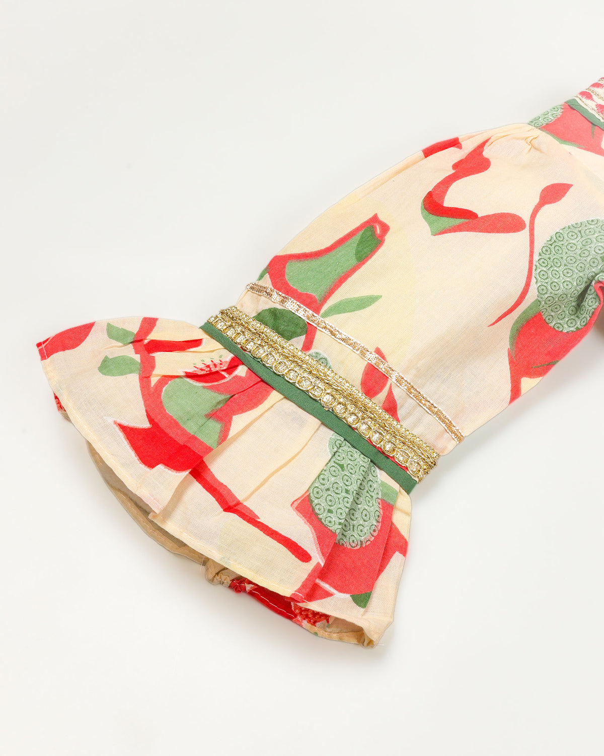 Floral Abstract Printed Flare Kurti / Sharara Set - Butter