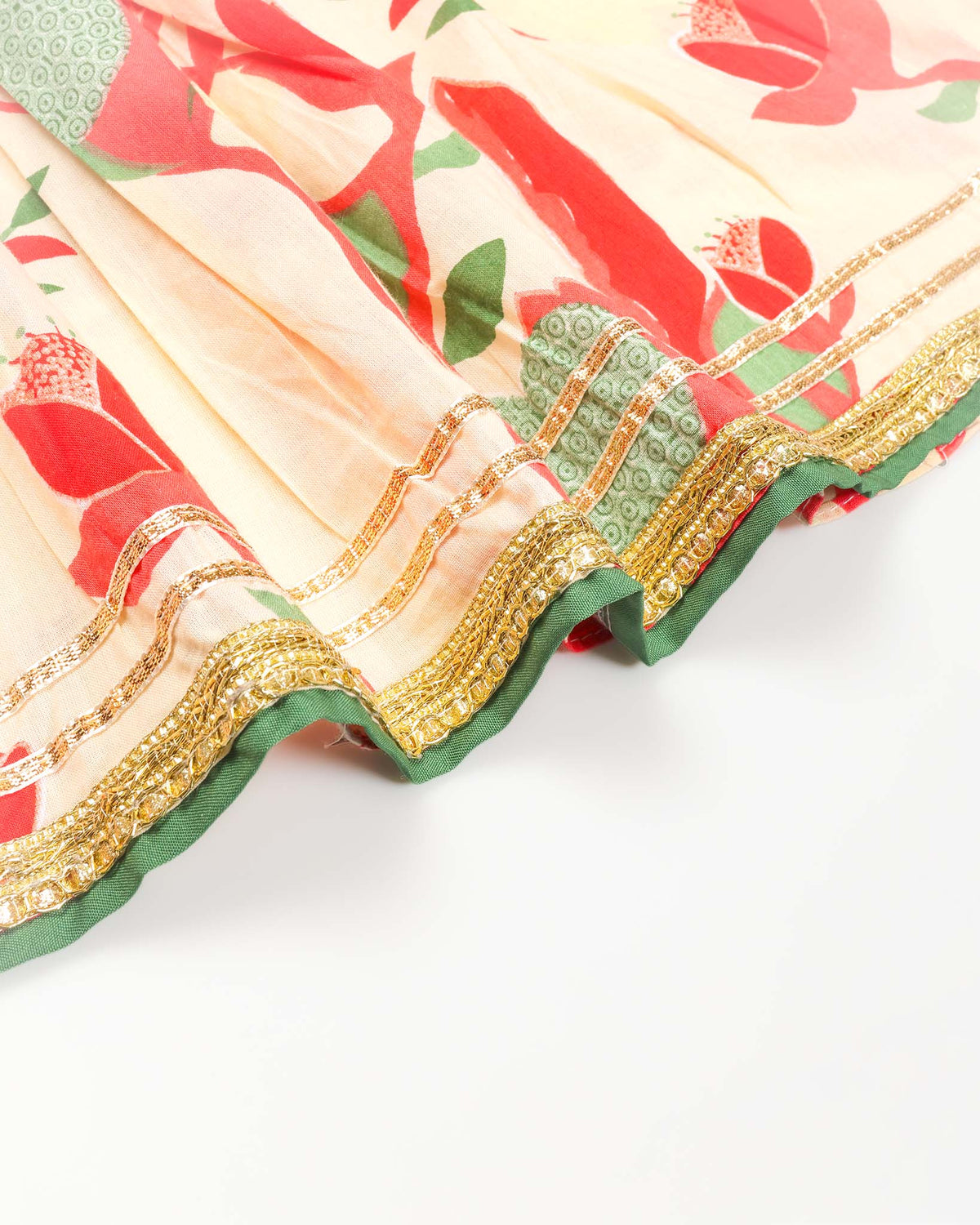 Floral Abstract Printed Flare Kurti / Sharara Set - Butter