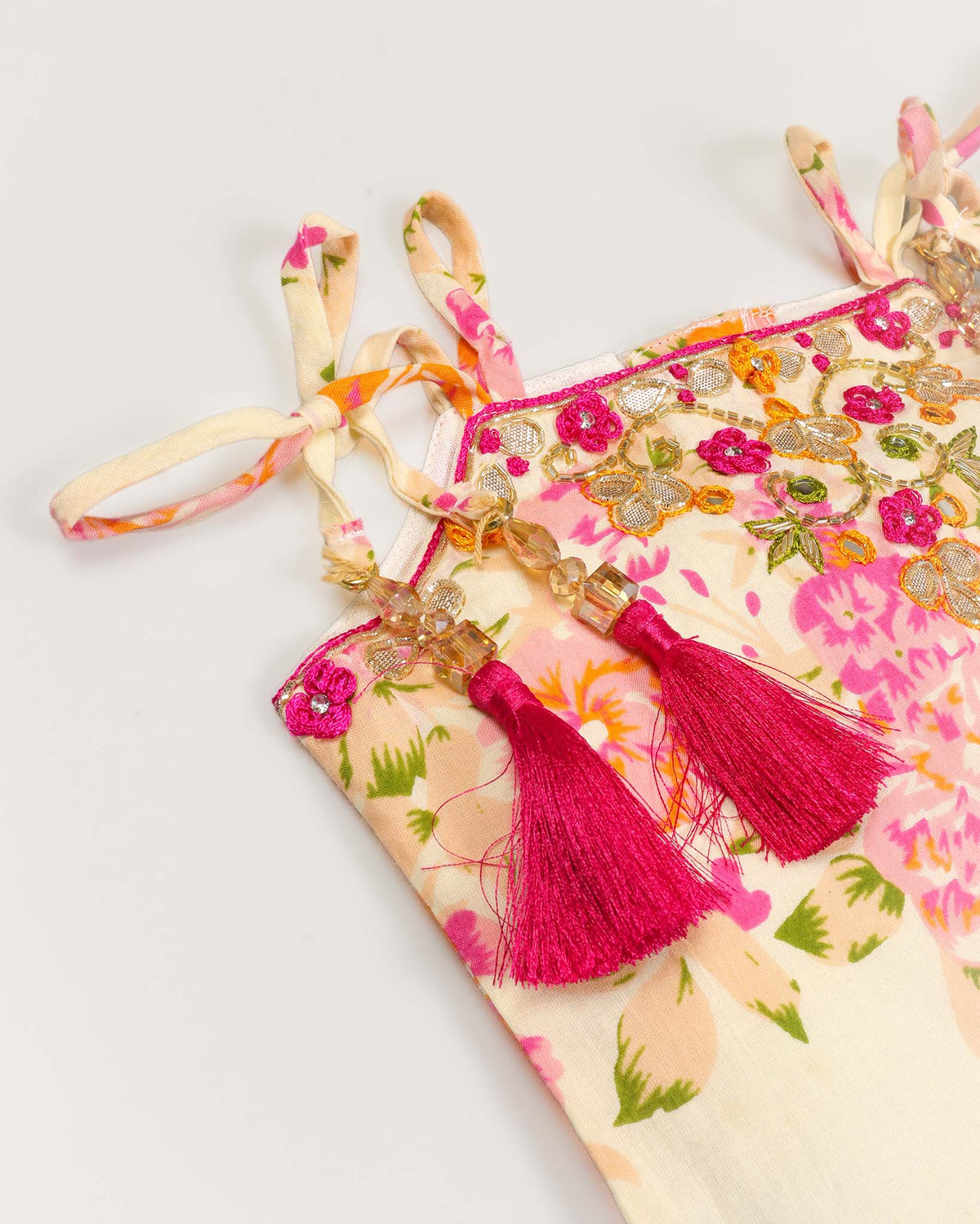Watercolor Floral Print Straight Kurti & Sharara Set