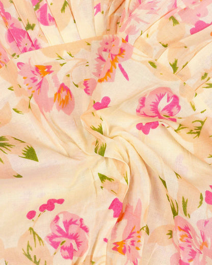 Watercolor Floral Print Straight Kurti & Sharara Set