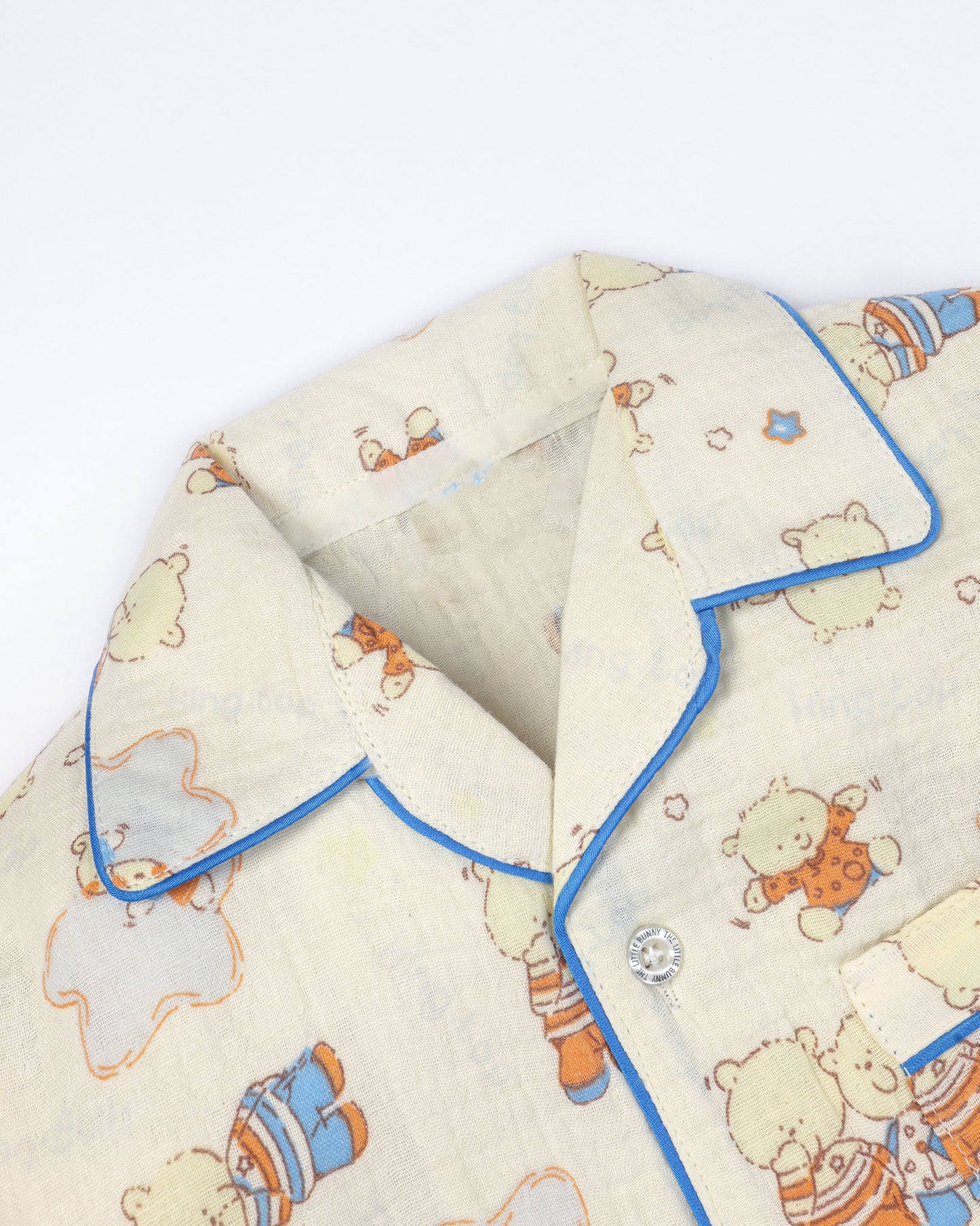 Bear Family Printed Crinkled Muslin Night Suit