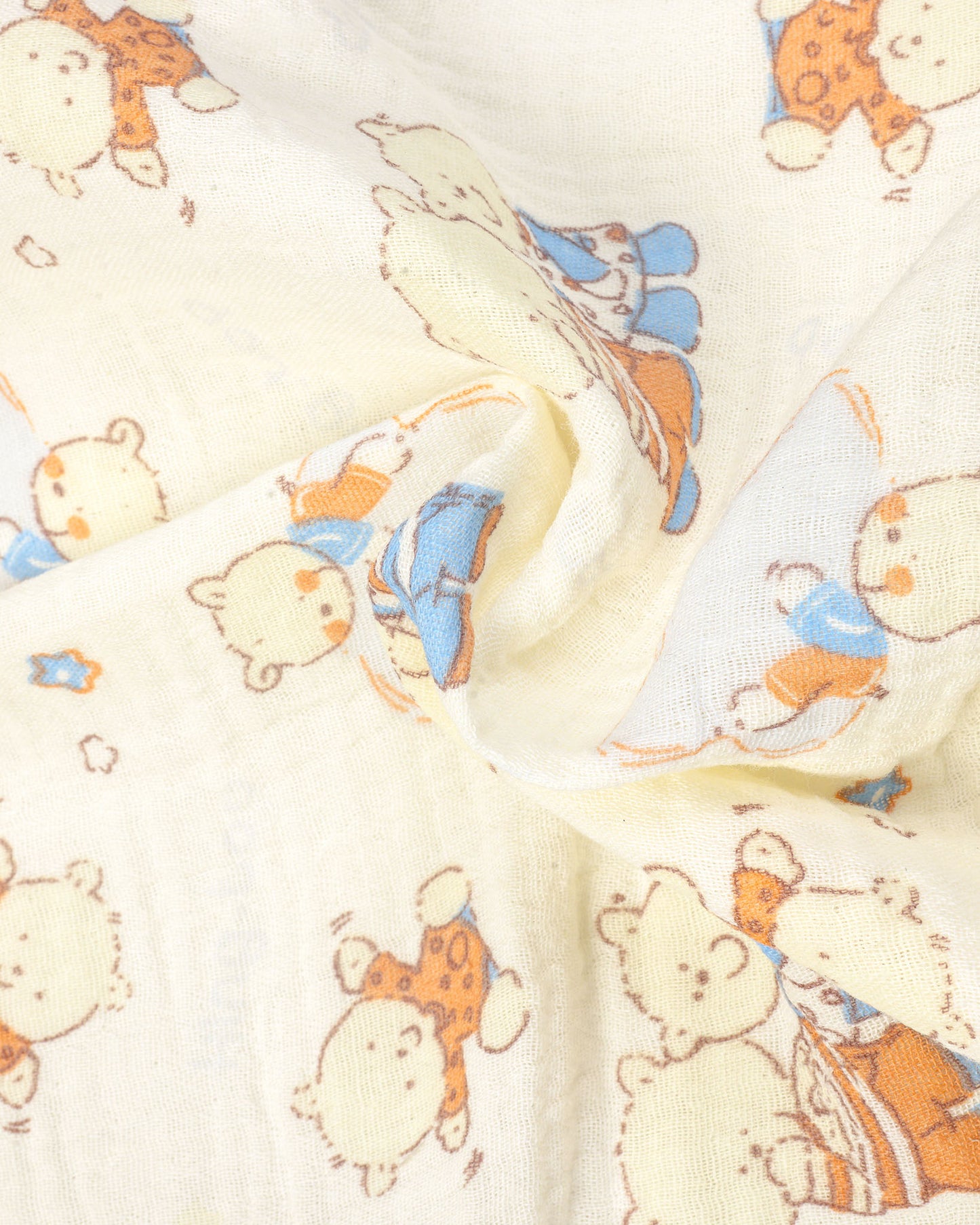 Bear Family Printed Crinkled Muslin Night Suit