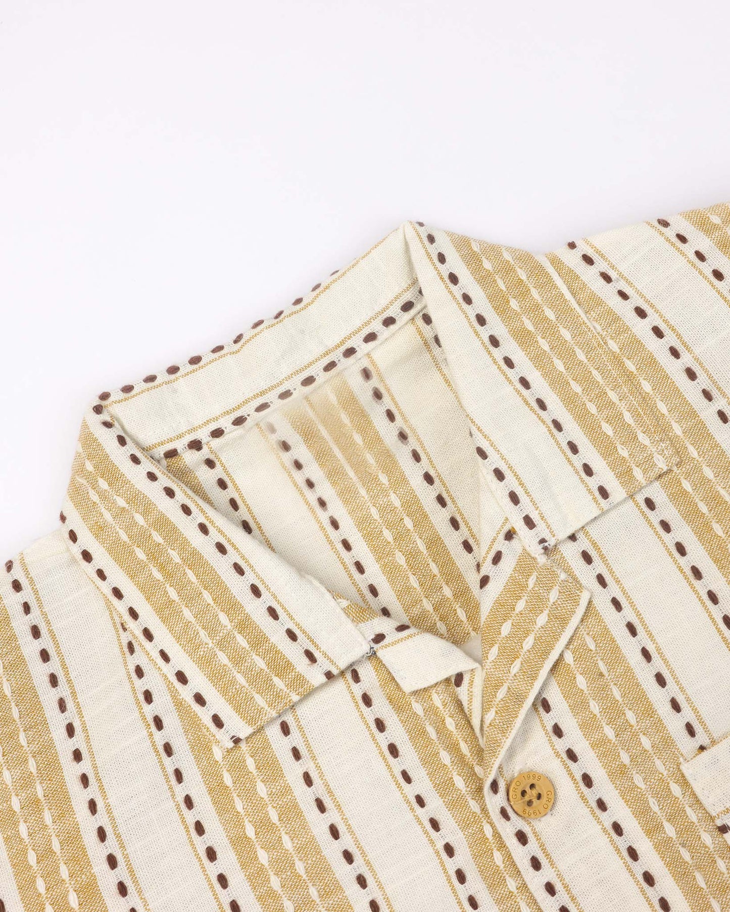 Vertical Stitched Textured Shirt & Shorts Co-ord Set