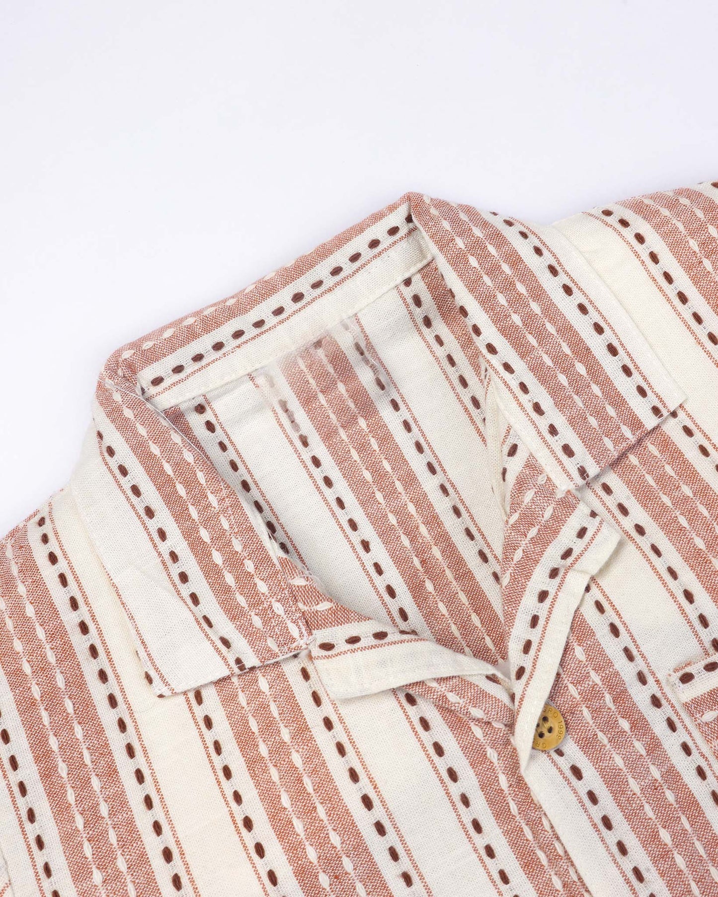 Vertical Stitched Textured Shirt & Shorts Co-ord Set