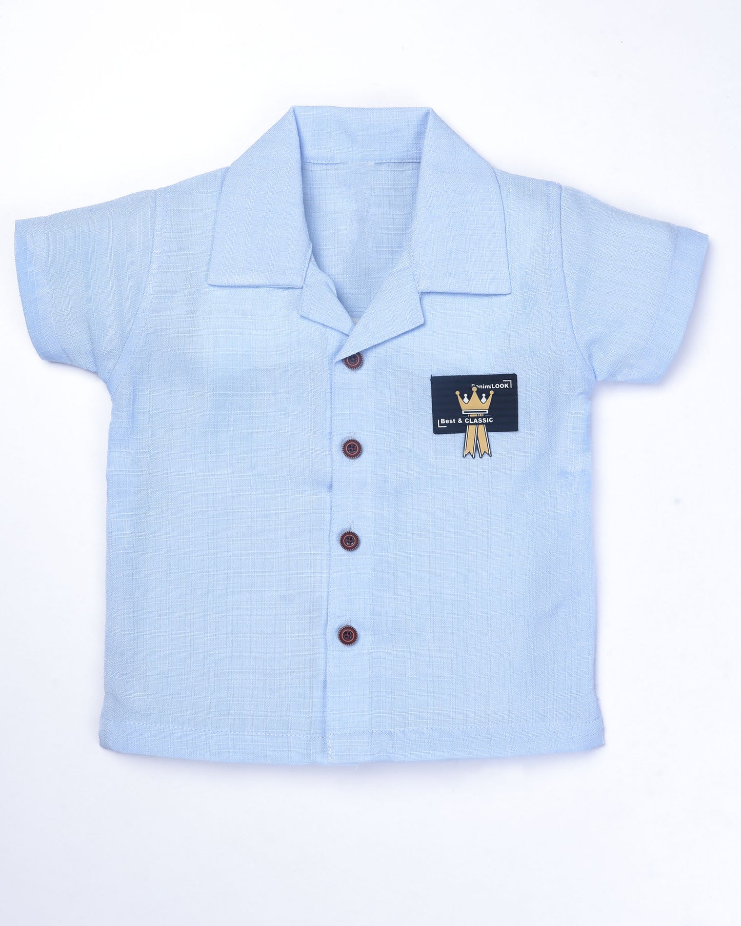 Check Textured Solid Shirt & Shorts Co-ord Set