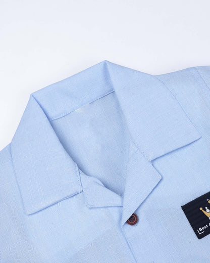 Check Textured Solid Shirt & Shorts Co-ord Set