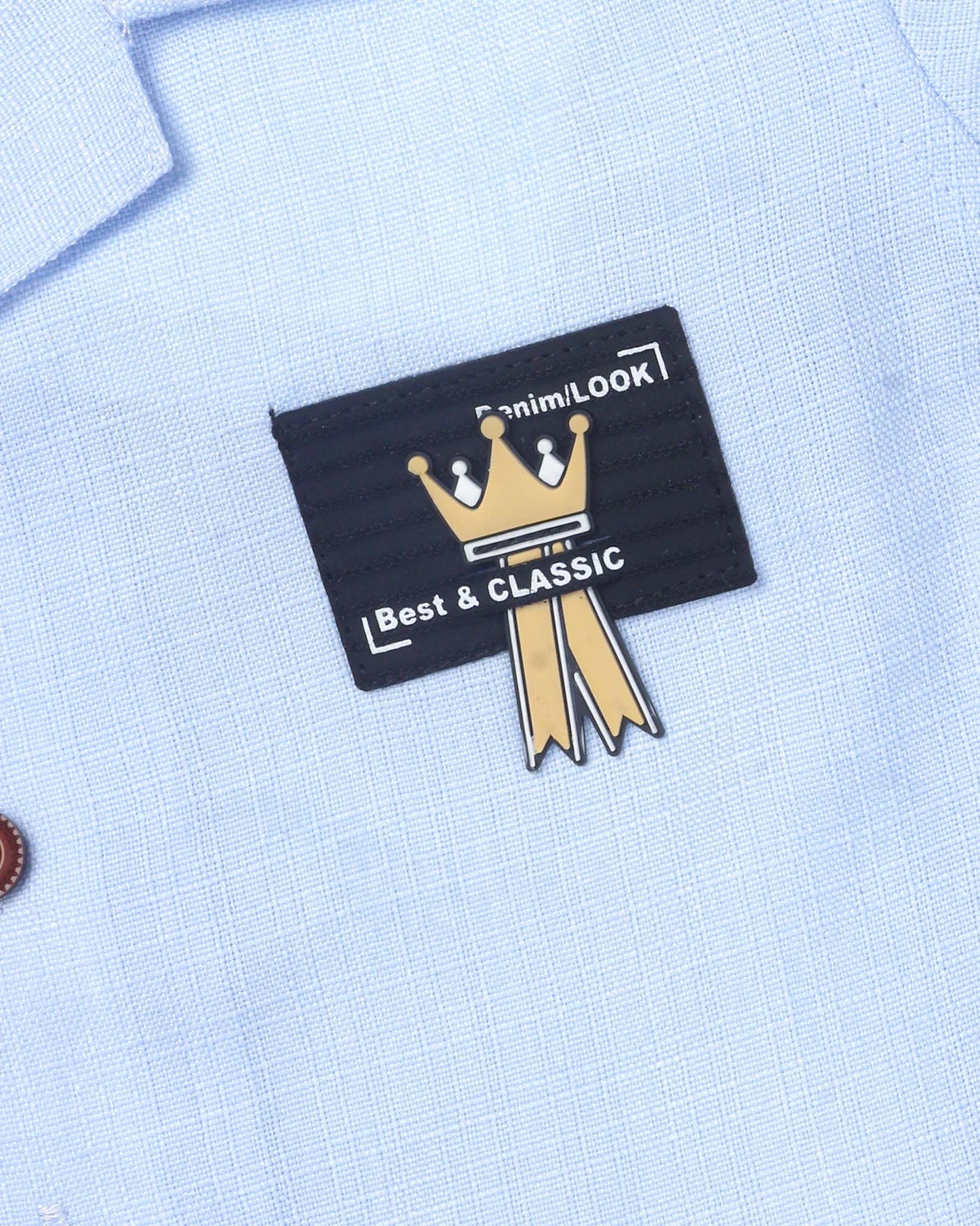 Check Textured Solid Shirt & Shorts Co-ord Set