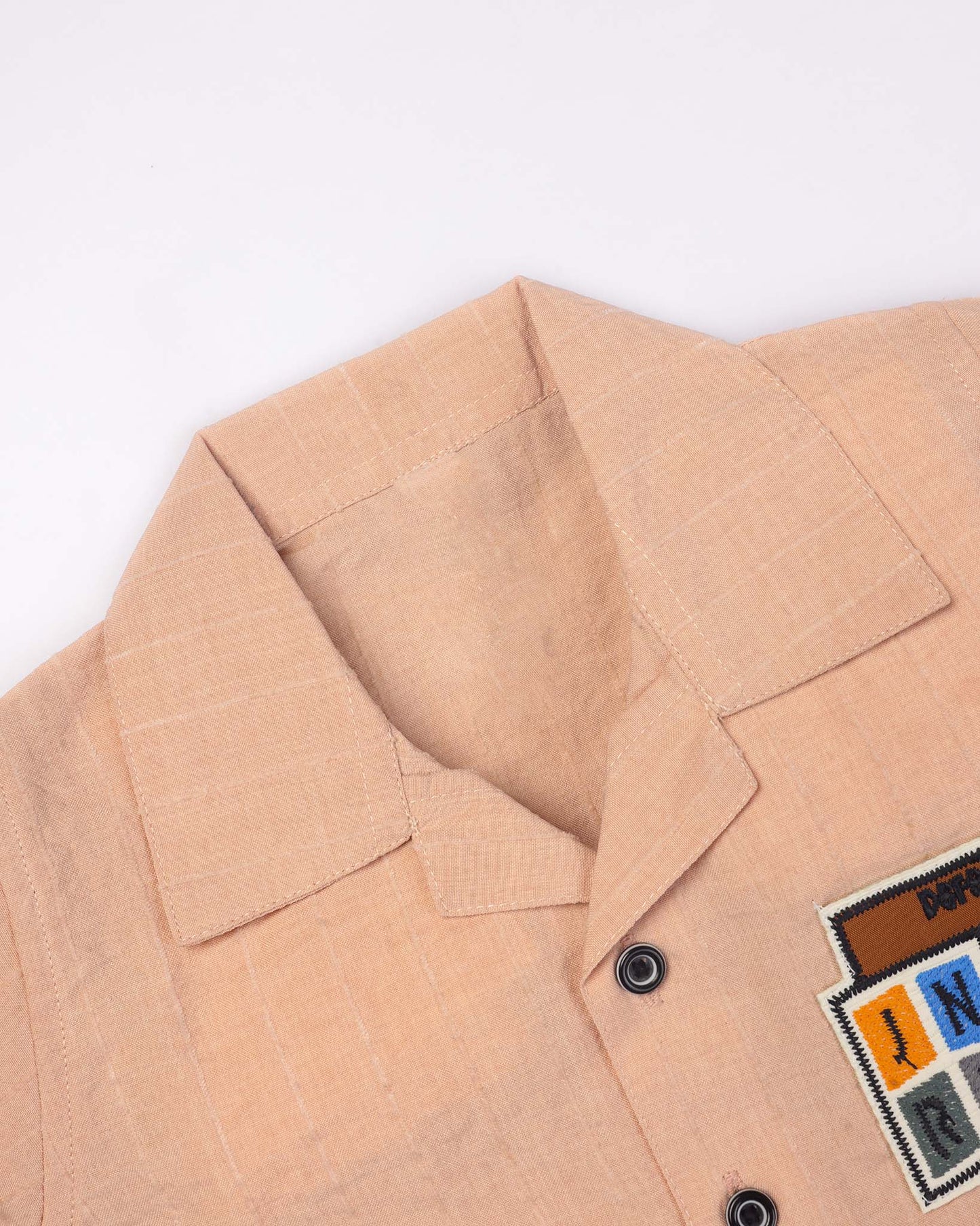 Check Textured Solid Shirt & Shorts Co-ord Set