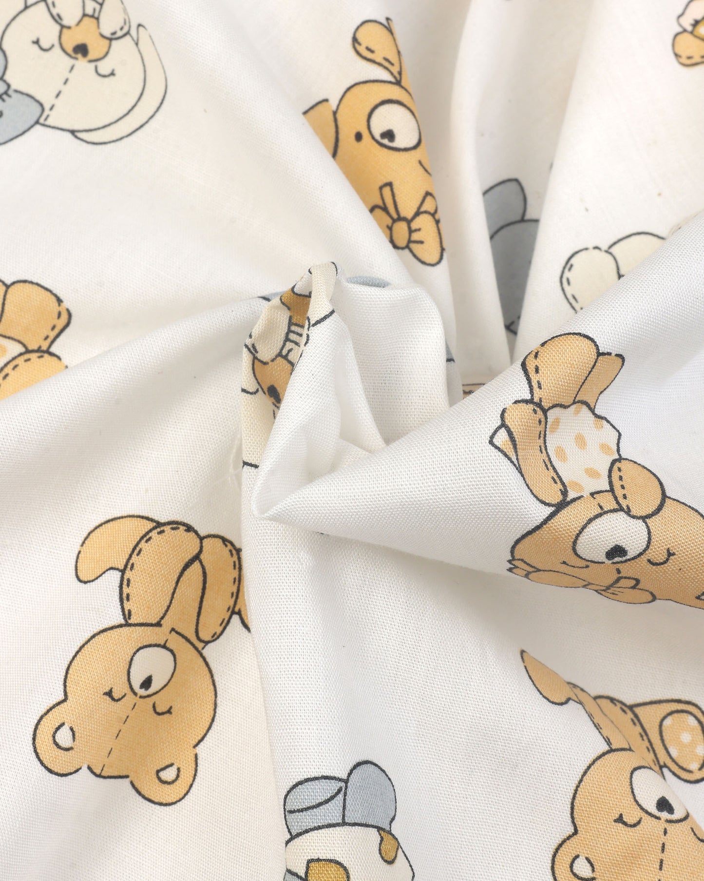 Happy Bear Printed Cotton Frock with Bloomers