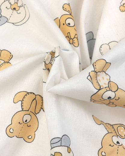 Happy Bear Printed Cotton Frock with Bloomers
