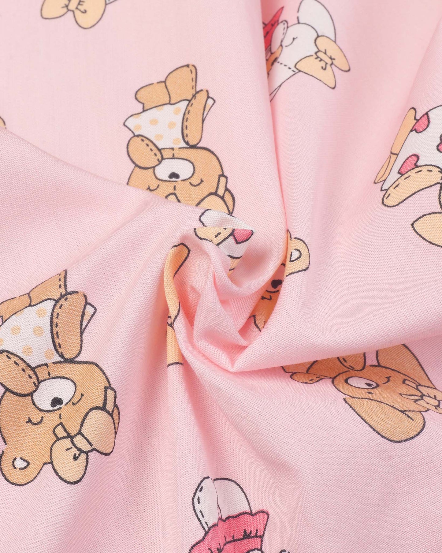 Happy Bear Printed Cotton Frock with Bloomers
