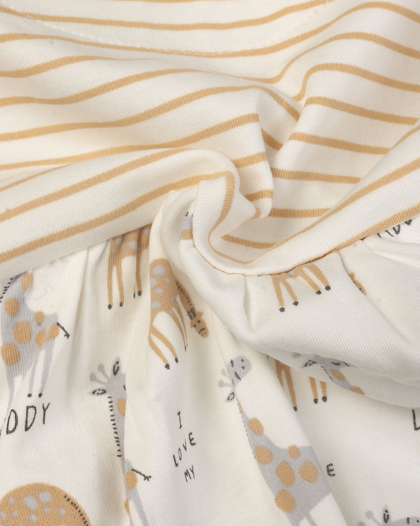 Love My Daddy Giraffe Printed Frock with Bloomers