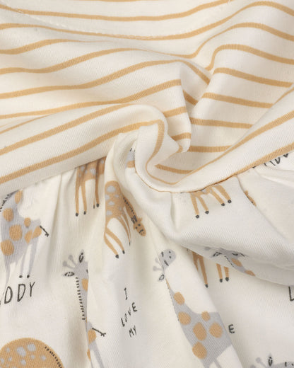 Love My Daddy Giraffe Printed Frock with Bloomers