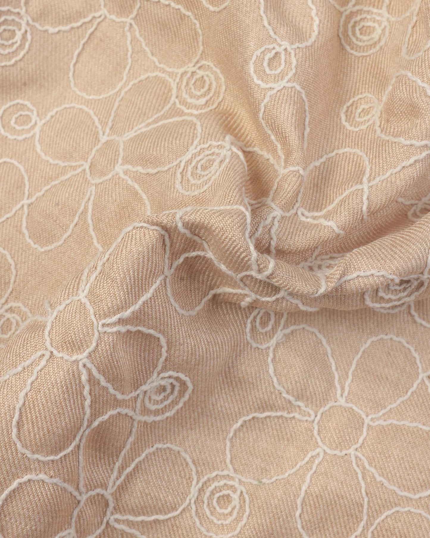 Linen Flower Embroidered Crop Top & 3/4 Pants