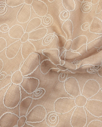 Linen Flower Embroidered Crop Top & 3/4 Pants