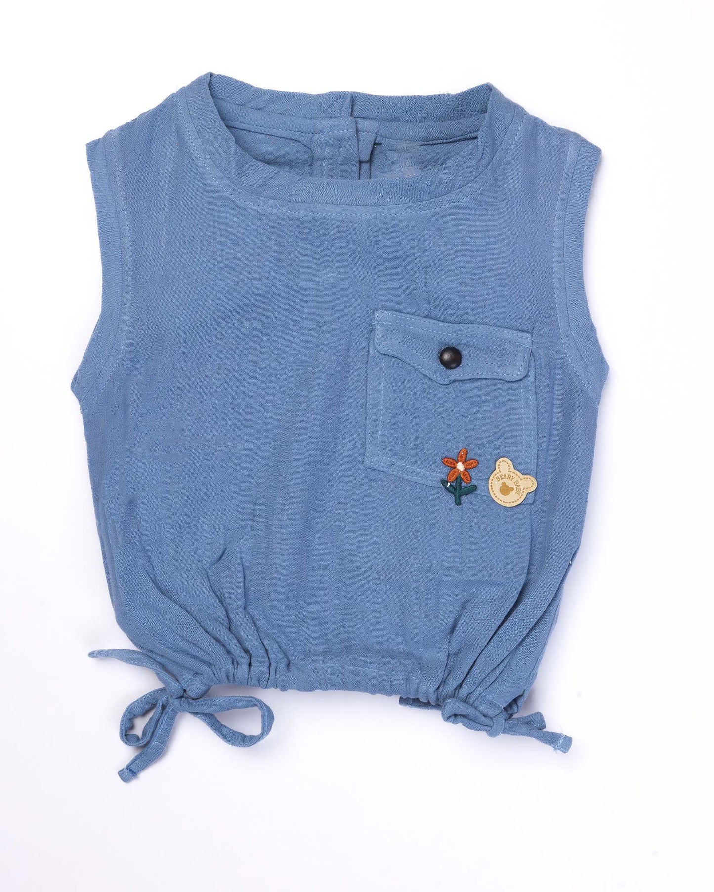 Crinkled Muslin Top with Designer Shorts Set