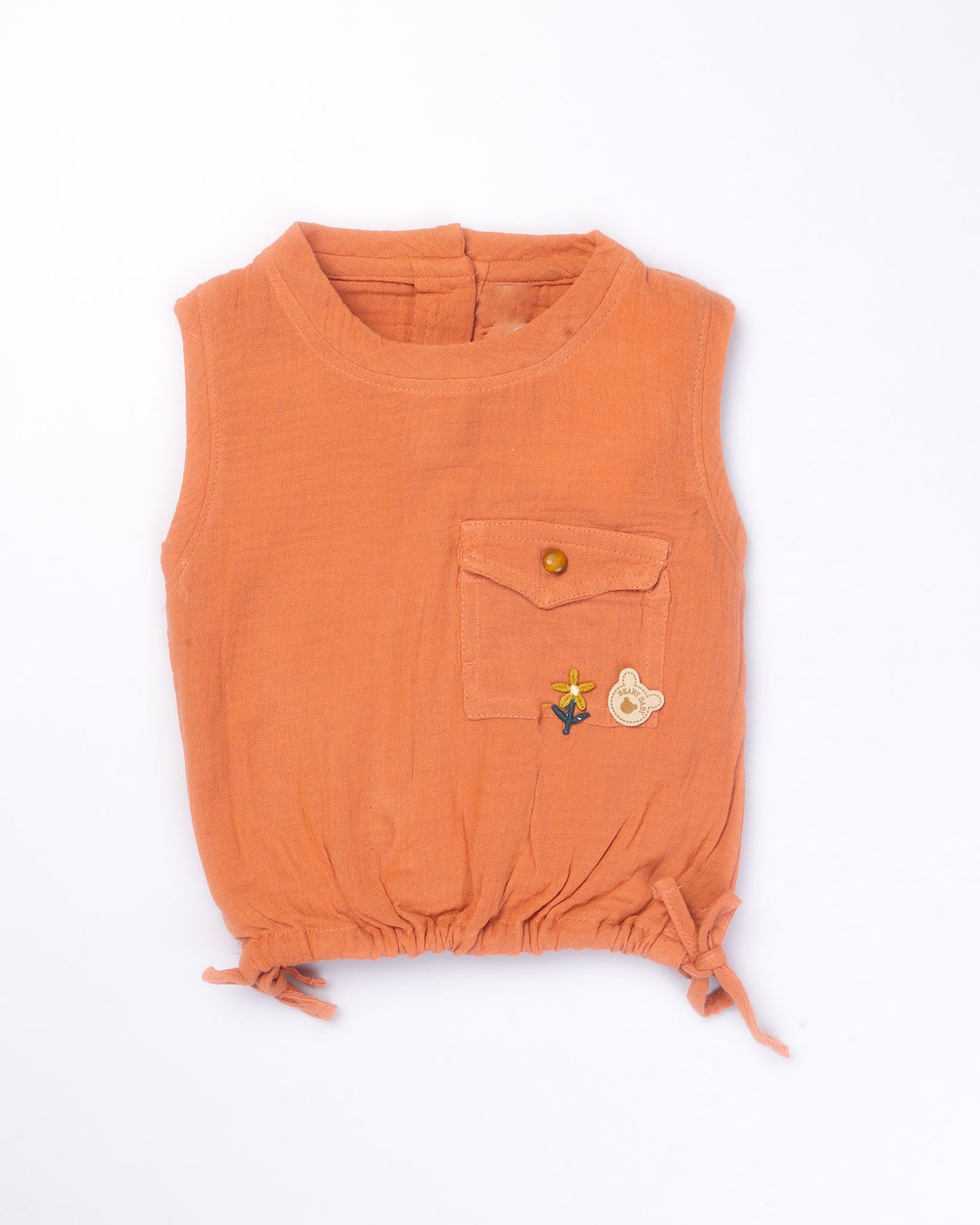 Crinkled Muslin Top with Designer Shorts Set