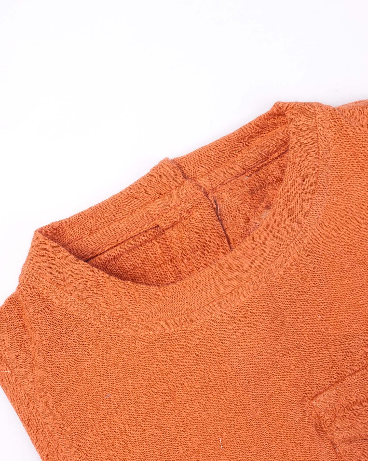 Crinkled Muslin Top with Designer Shorts Set