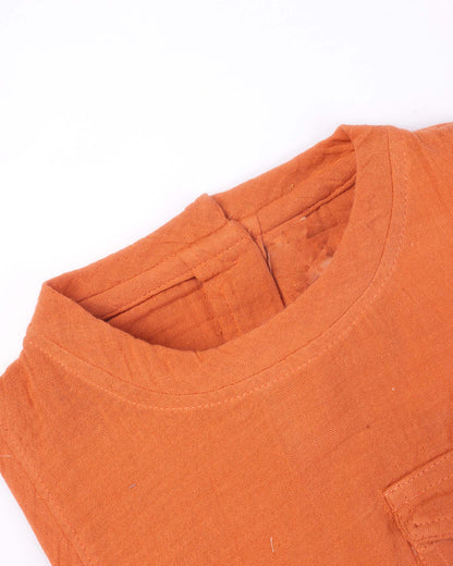 Crinkled Muslin Top with Designer Shorts Set