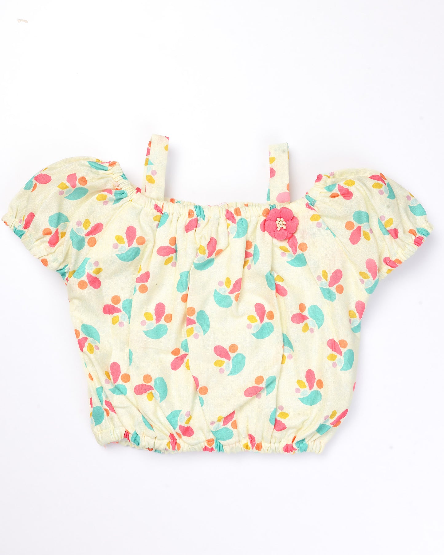 Girls Floral Print Blouse and Shorts Set