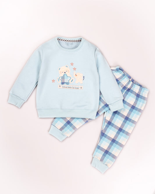 Two Friends Appliqued Fleeced Co-Ord Set