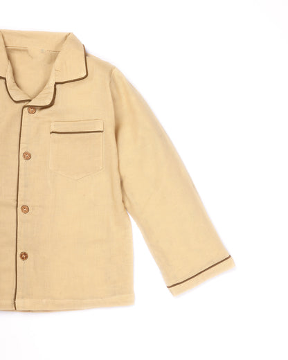 Muslin Solid Night Suit